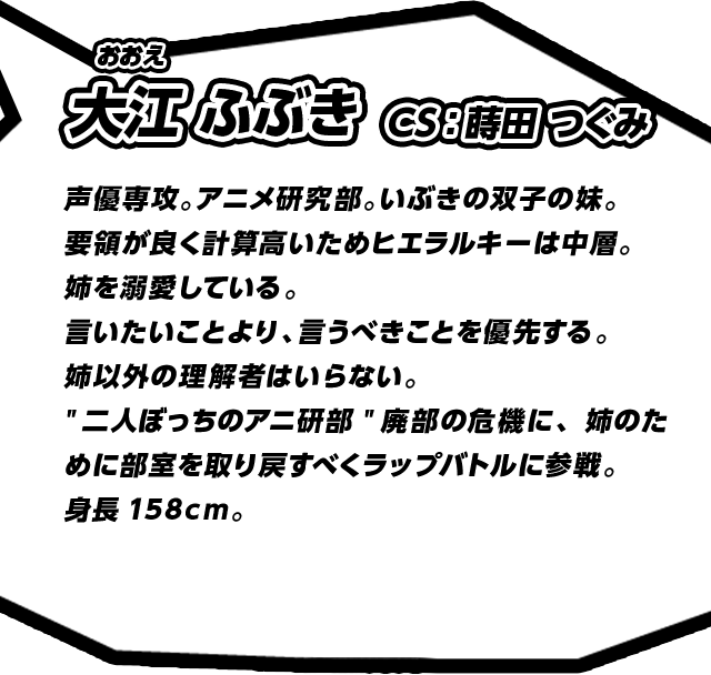 大江 ふぶき CS:蒔田 つぐみ